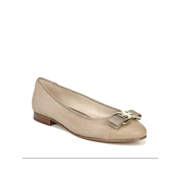NWT SAM EDELMAN Womens Beige Cap Mage Slip On Leather Ballet Flats 7 M - Picture 1 of 5